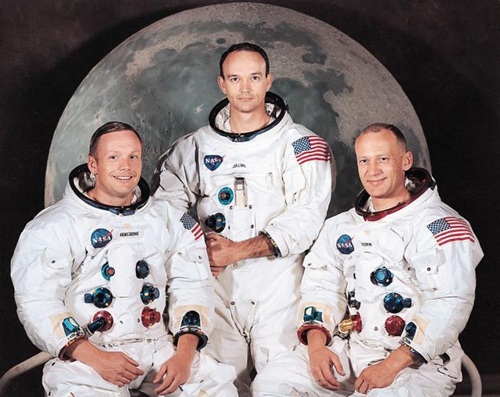 Apollo 11 astronauts Neil Armstrong, <b>Michael Collins</b>, and <b>Buzz Aldrin</b>